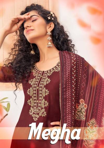 Megha By Sagar Impex Attractive Style Kurti With Pant And Dupatta